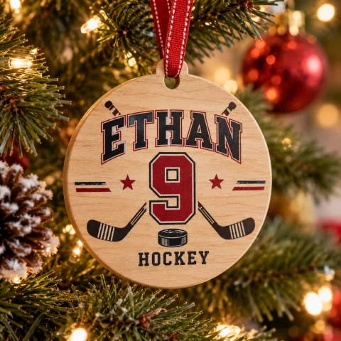Personalized Hockey Sports Team Ornament — Photo 2