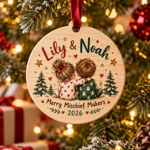 Personalized Sibling Ornament — Photo 3
