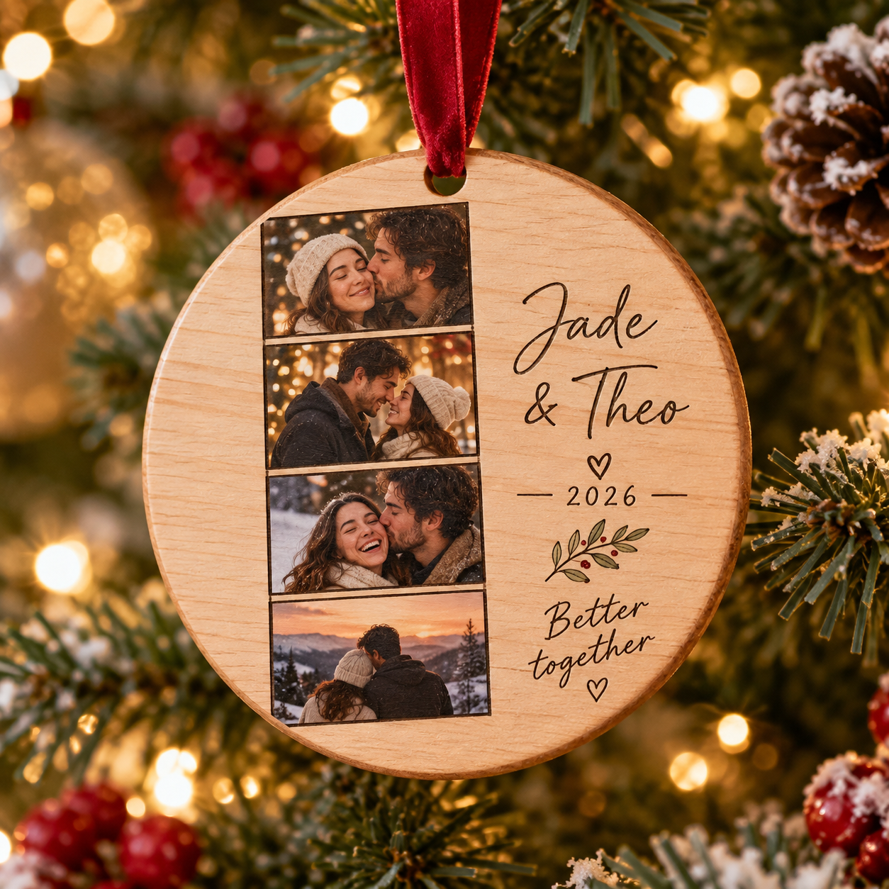 Personalized Couple Photo Strip Ornament — photo 5 of 5