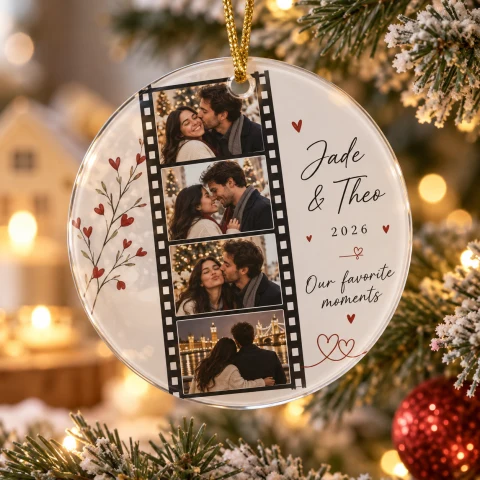 Personalized Couple Photo Strip Ornament — Photo 2