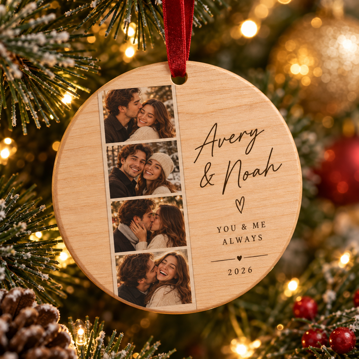 Personalized Couple Photo Strip Ornament — photo 4 of 5