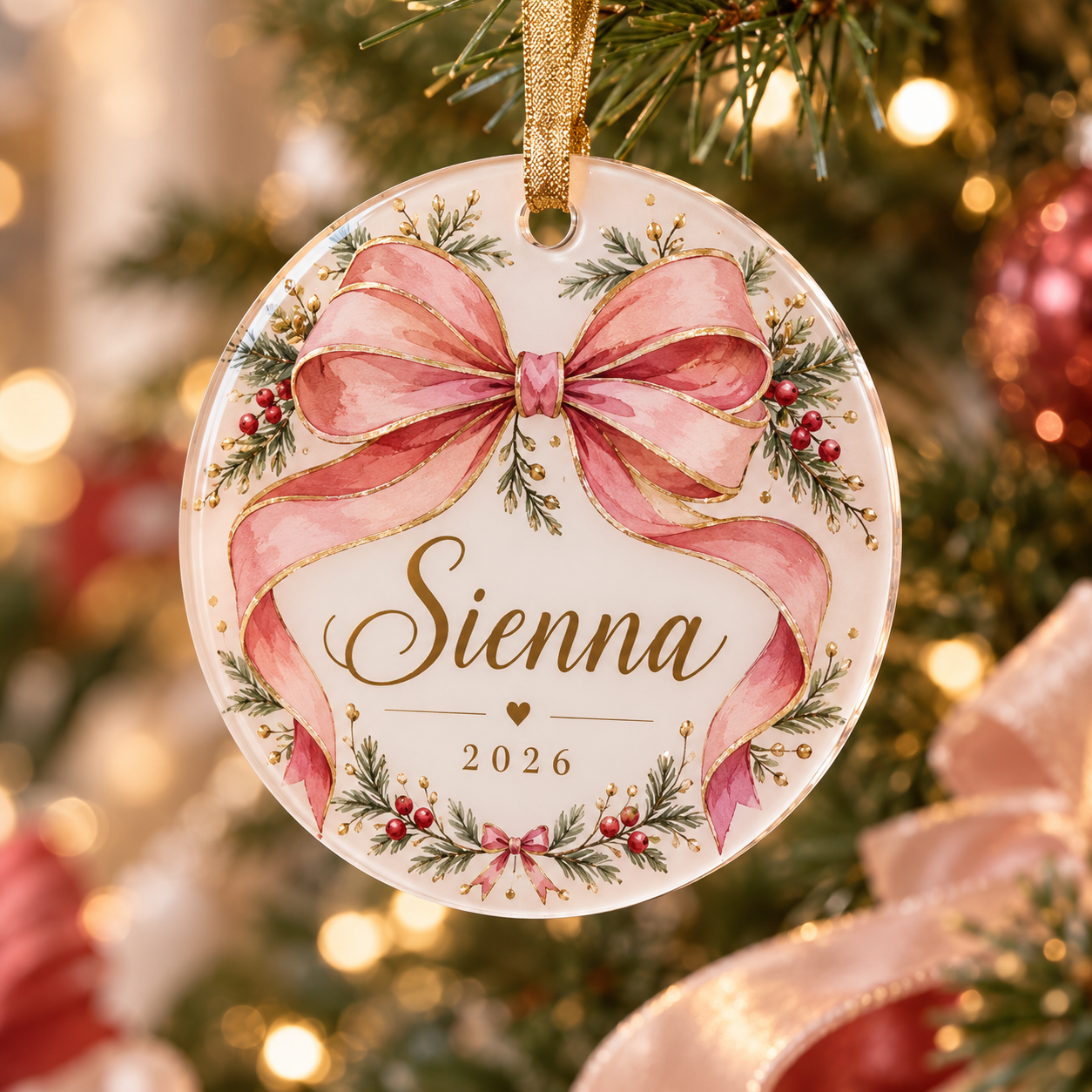 Personalized Bow Name Ornament