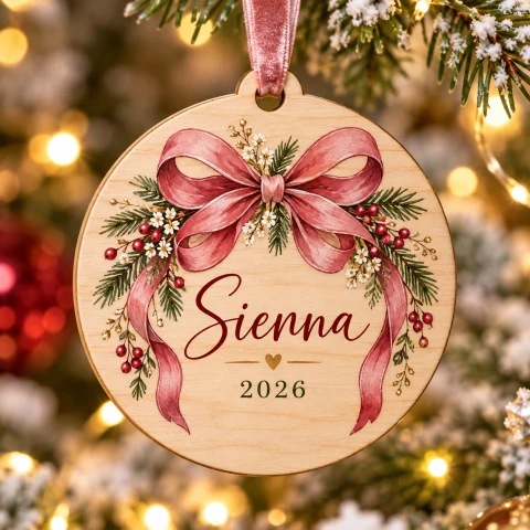 Personalized Bow Name Ornament — Photo 3