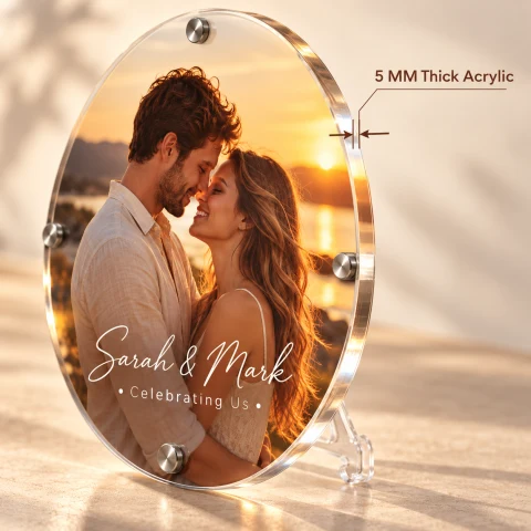 Personalized Round Acrylic Anniversary Photo Print — Photo 4