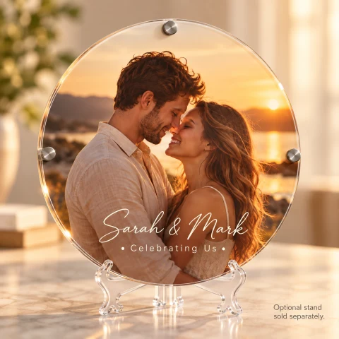 Personalized Round Acrylic Anniversary Photo Print — Photo 5