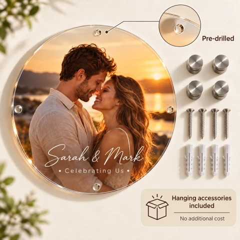 Personalized Round Acrylic Anniversary Photo Print — Photo 3