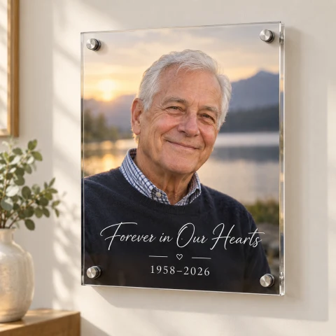 Personalized Round Acrylic Memorial Photo Print — Photo 7