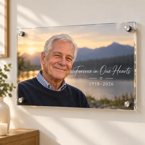 Personalized Round Acrylic Memorial Photo Print — Photo 6