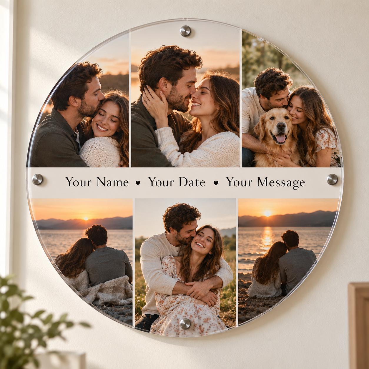Personalized Round Acrylic Photo Collage