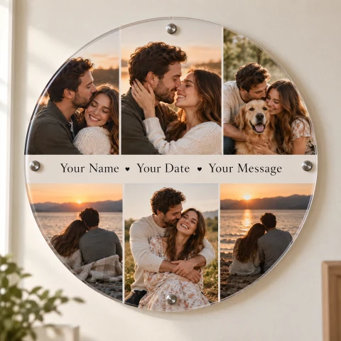 Personalized Round Acrylic Photo Collage — Photo 1