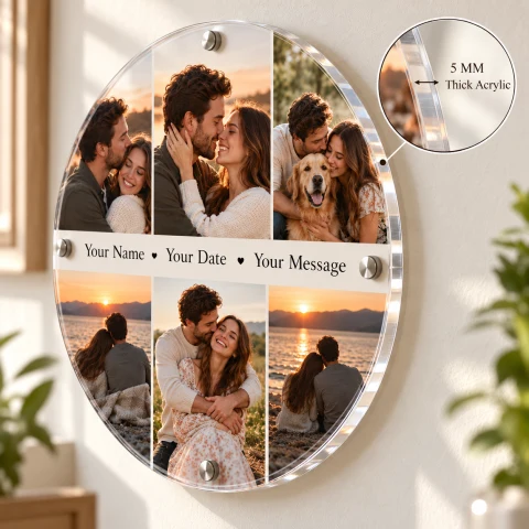 Personalized Round Acrylic Photo Collage — Photo 3