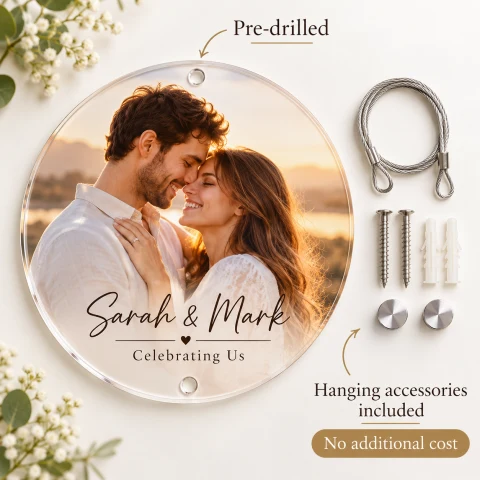 Personalized Round Acrylic Anniversary Photo Keepsake — Photo 2