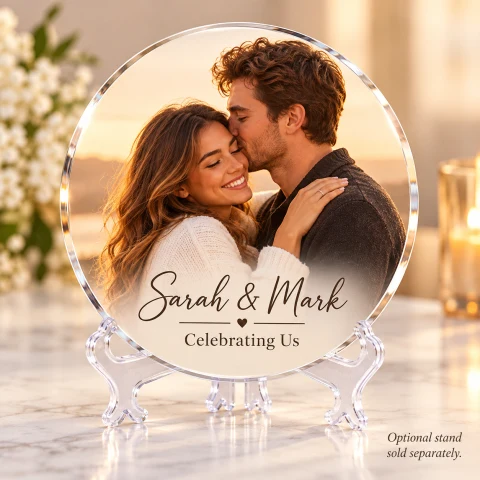 Personalized Round Acrylic Anniversary Photo Keepsake — Photo 4