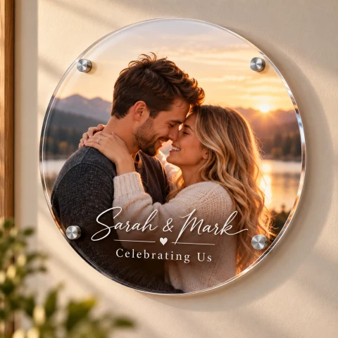 Personalized Round Acrylic Anniversary Photo Keepsake — Photo 5