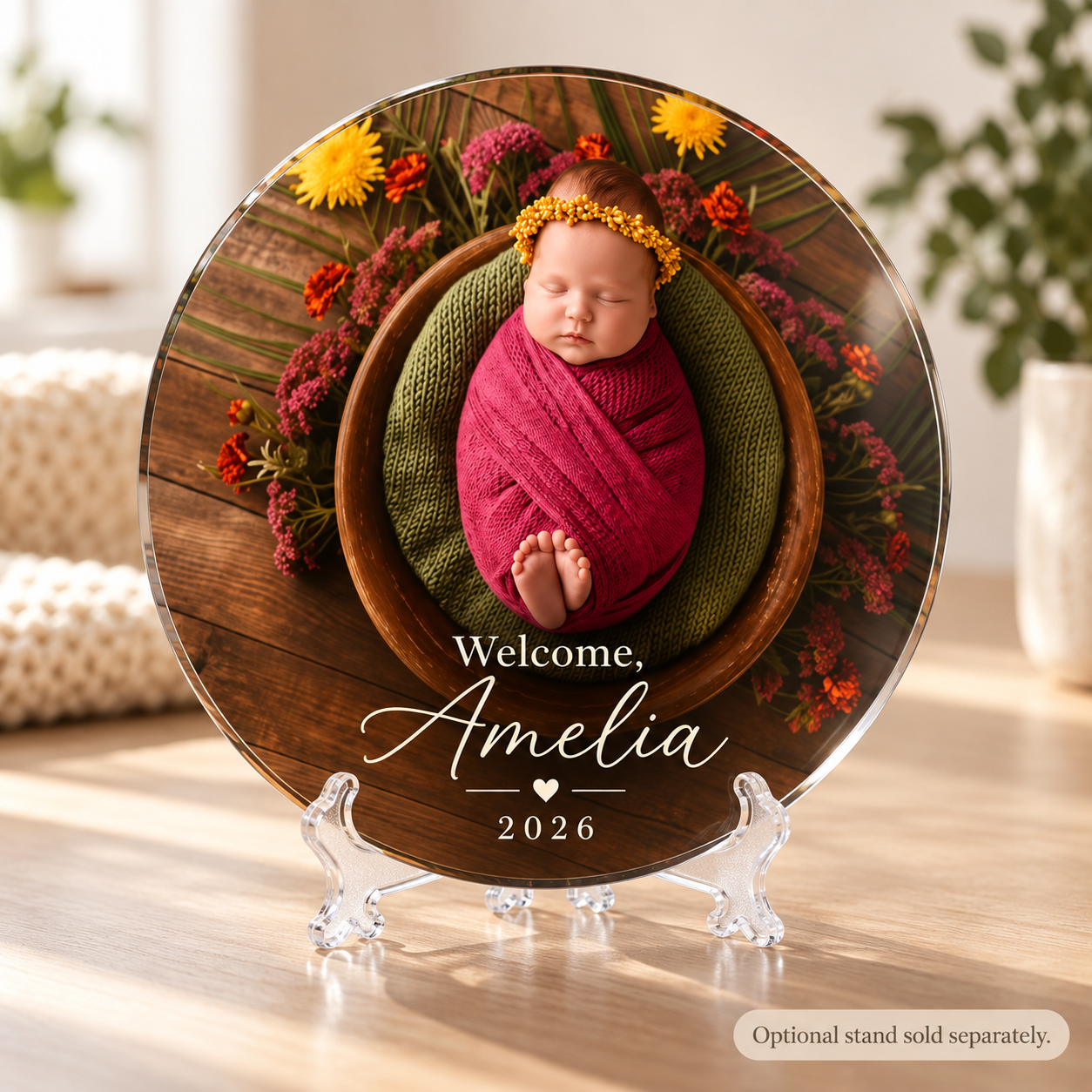 Round Personalized Baby Acrylic Keepsake Frame — photo 2 of 7