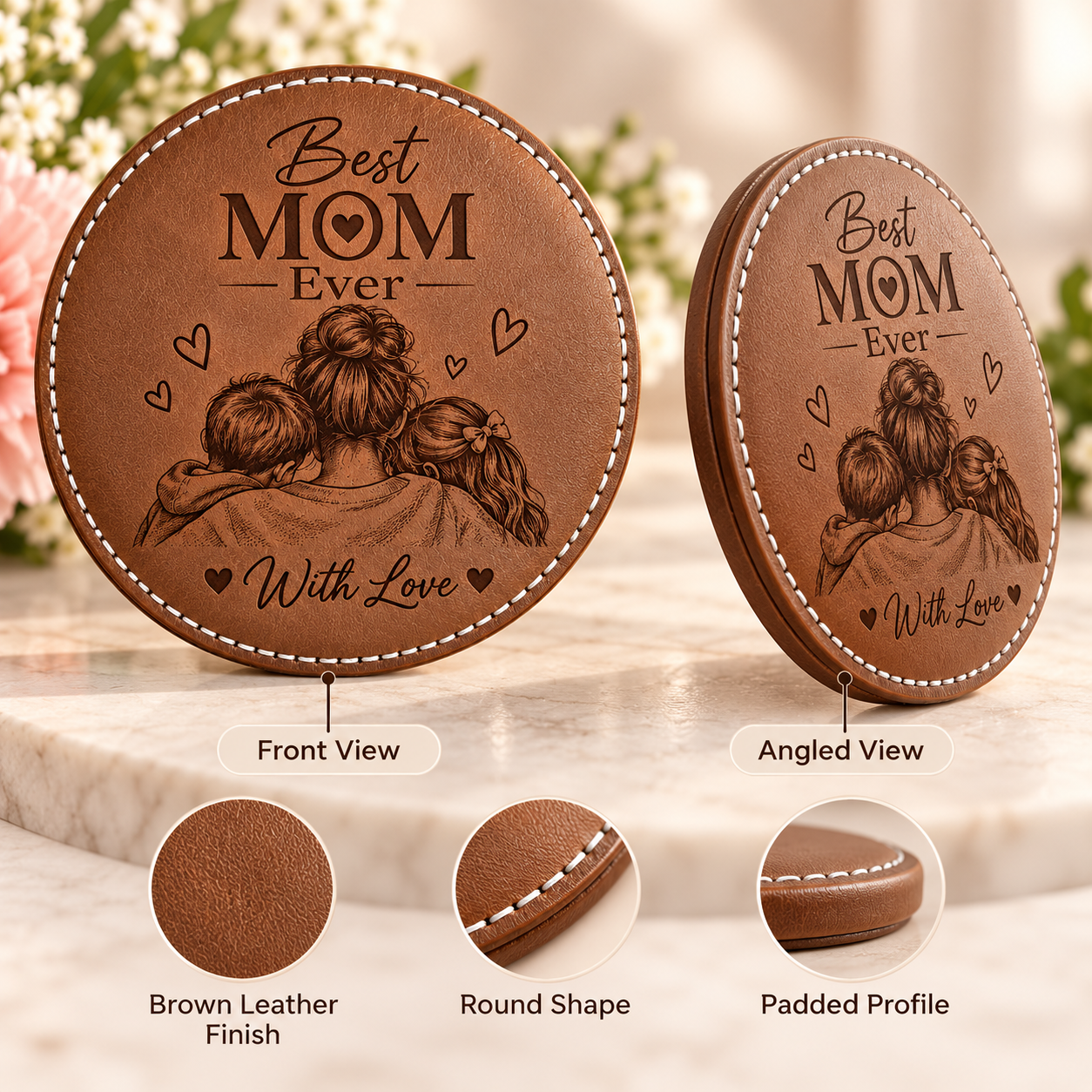 Personalized Mother’s Day Family Names Coasters - Set of 2 — photo 2 of 7