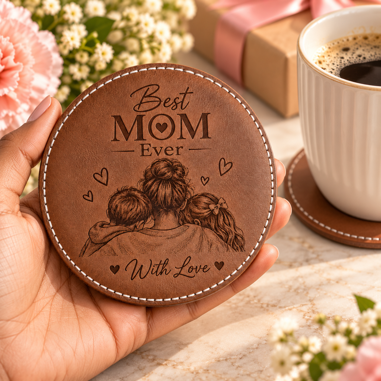 Personalized Mother’s Day Family Names Coasters - Set of 2 — photo 3 of 7