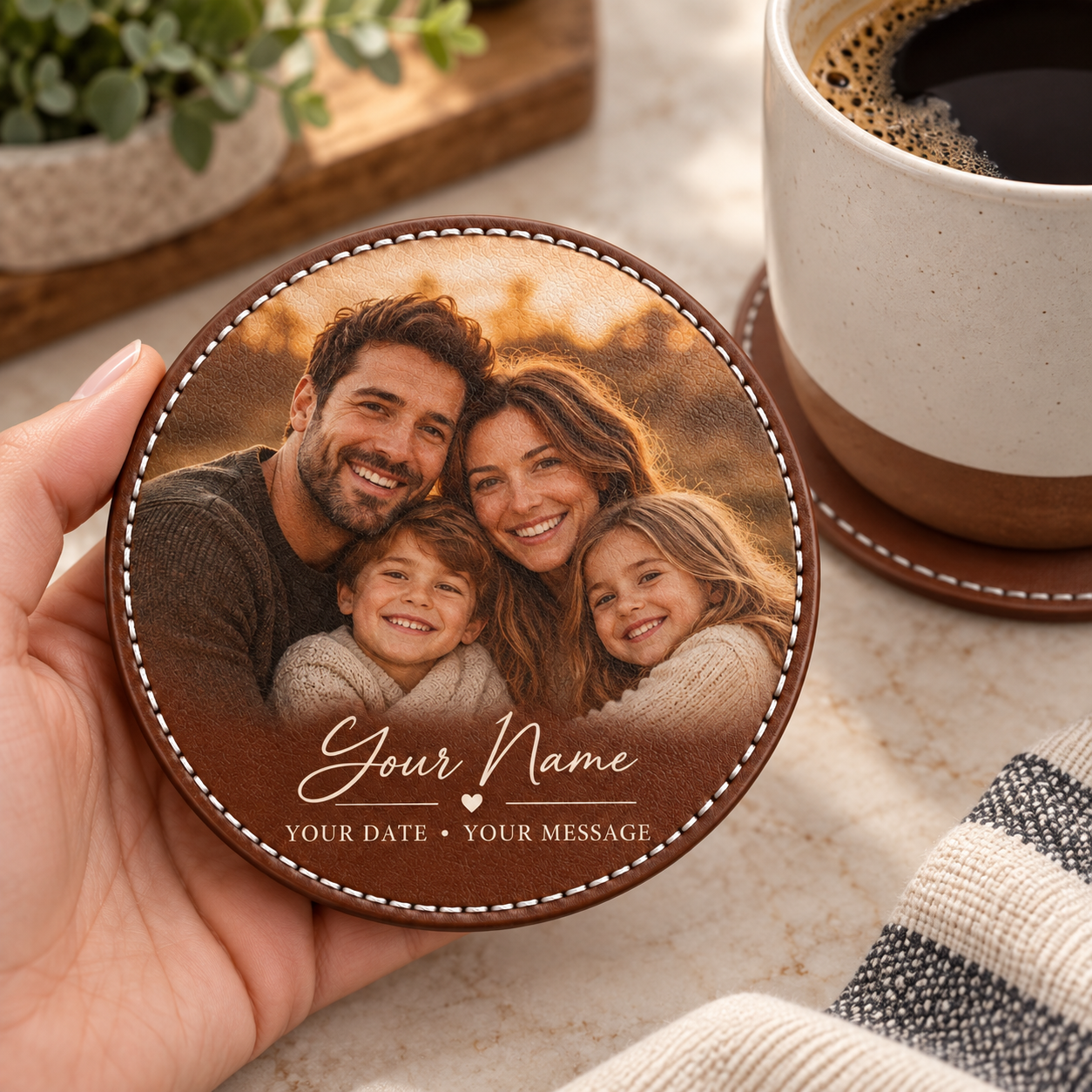 Personalized Family Photo Coaster Set of 6 — photo 3 of 7