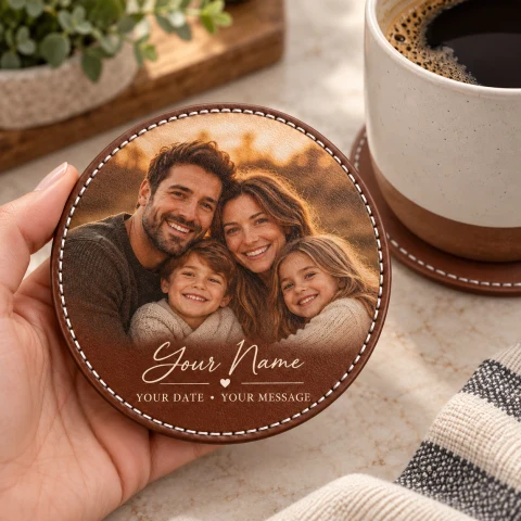 Personalized Family Photo Coaster Set of 6 — Photo 3