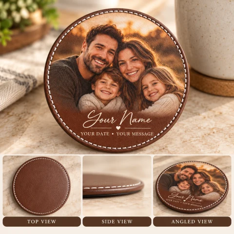 Personalized Family Photo Coaster Set of 6 — Photo 2