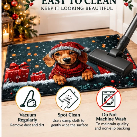 Christmas Dachshund Puppy Doormat — Photo 3