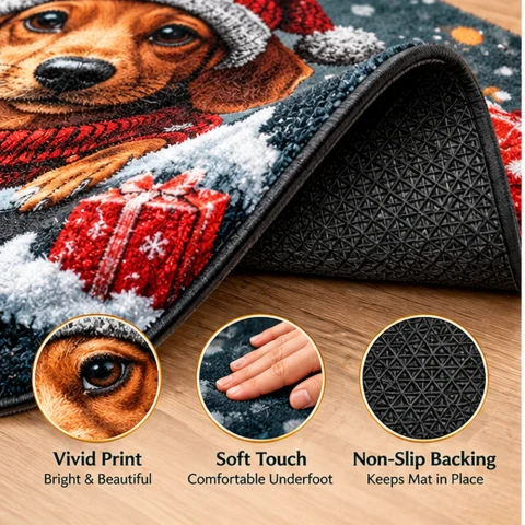 Christmas Dachshund Puppy Doormat — Photo 4