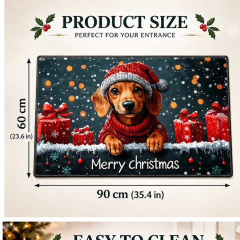 Christmas Dachshund Puppy Doormat — Photo 5