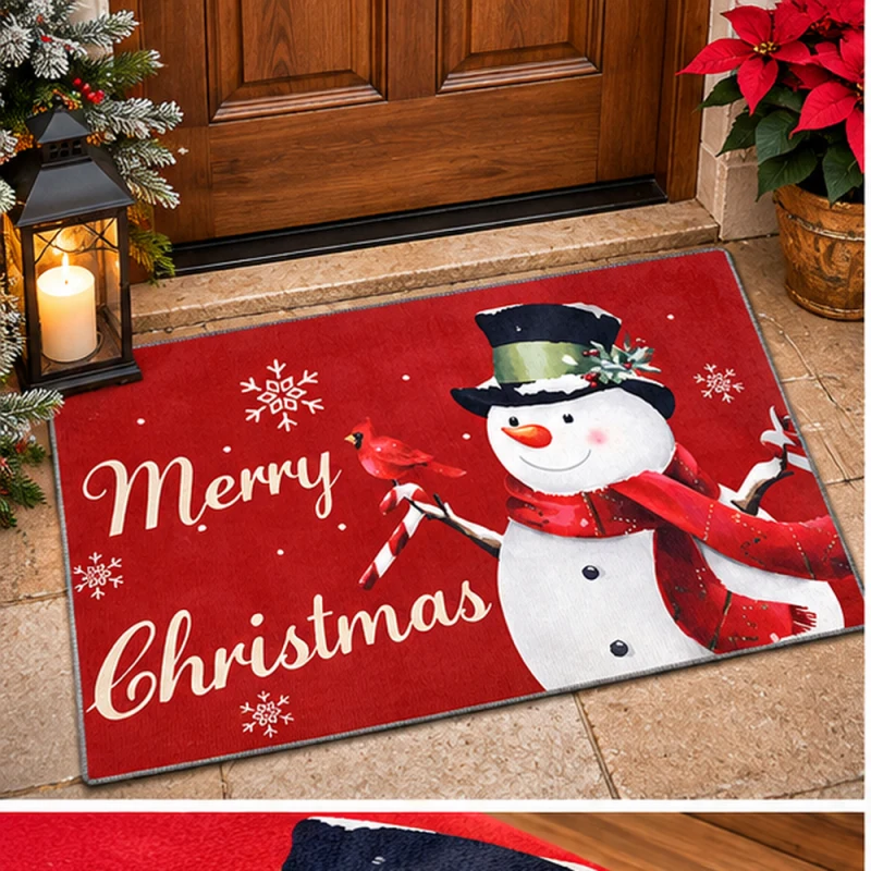 Merry Christmas Snowman Doormat