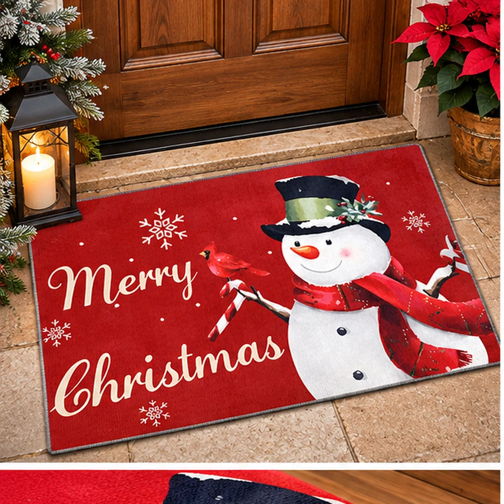 Merry Christmas Snowman Doormat