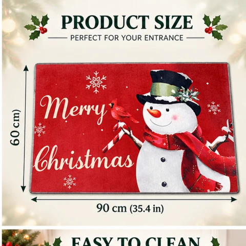 Merry Christmas Snowman Doormat — Photo 5