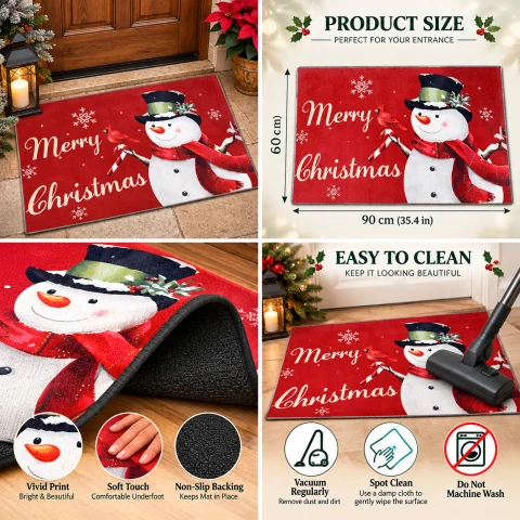 Merry Christmas Snowman Doormat — Photo 7