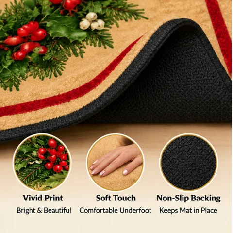Christmas Wreath Welcome Doormat — Photo 4