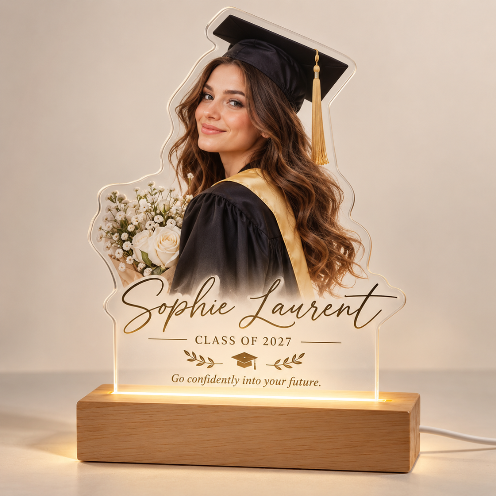 Personalized Graduation Photo & Message LED Lamp