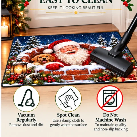 Santa Puppy and Kitten Christmas Doormat — Photo 4