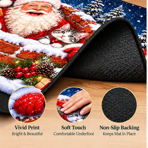Santa Puppy and Kitten Christmas Doormat — Photo 6