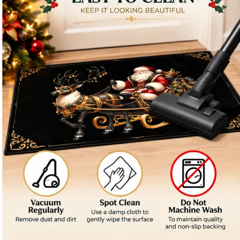 Black Gold Santa Sleigh Doormat — photo 12 of 21