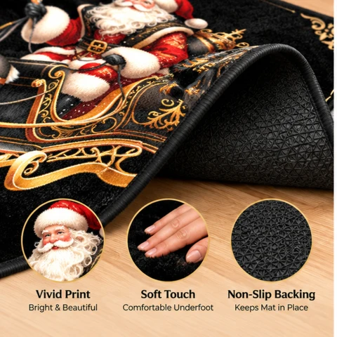 Black Gold Santa Sleigh Doormat — photo 13 of 21