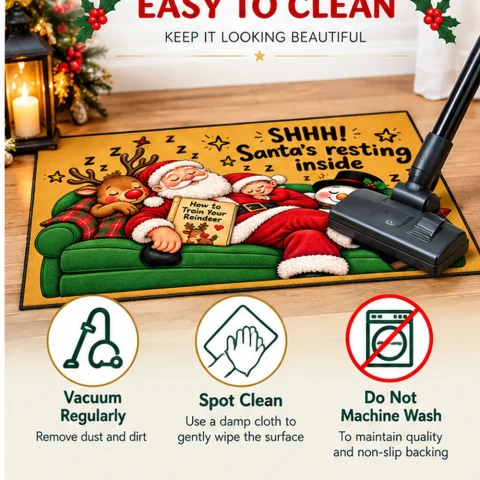 Shhh Santa Resting Christmas Doormat — photo 2 of 6