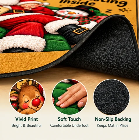 Shhh Santa Resting Christmas Doormat — photo 3 of 6