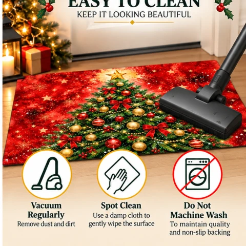 Red Christmas Tree Holiday Doormat — photo 2 of 5