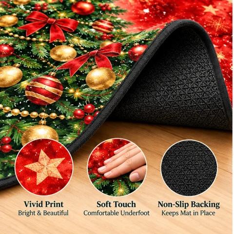 Red Christmas Tree Holiday Doormat — photo 3 of 5