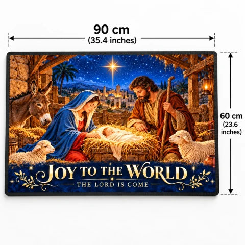 Nativity Joy to the World Christmas Doormat — photo 4 of 5