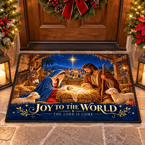 Nativity Joy to the World Christmas Doormat — photo 5 of 5