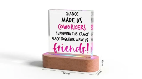 Custom Co-worker Friendship LED Acrylic Lamp Canada – Personalized RGB Gift — Photo 4