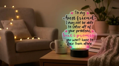 Best Friend Personalized LED Acrylic Lamp Canada – Custom Friendship Gift — Photo 6