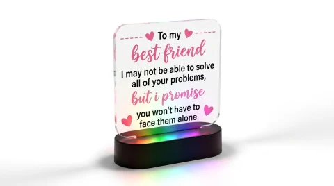 Best Friend Personalized LED Acrylic Lamp Canada – Custom Friendship Gift — Photo 4