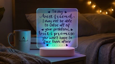 Best Friend Personalized LED Acrylic Lamp Canada – Custom Friendship Gift — Photo 7
