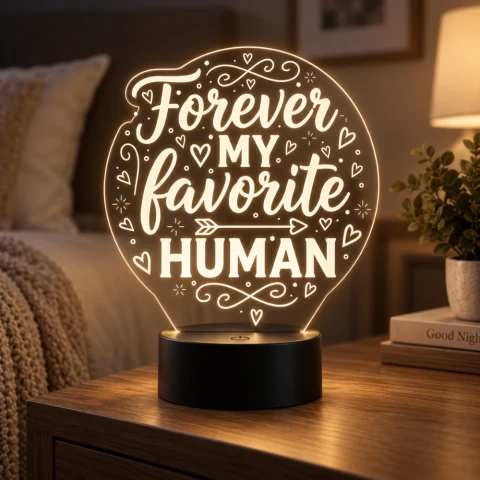 You’re My Favorite Human LED Acrylic Lamp Canada – Romantic Gift — Photo 2