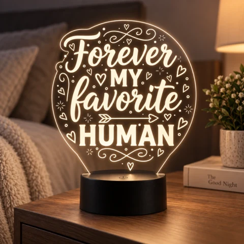 You’re My Favorite Human LED Acrylic Lamp Canada – Romantic Gift — Photo 7