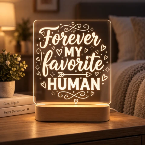 You’re My Favorite Human LED Acrylic Lamp Canada – Romantic Gift — Photo 6